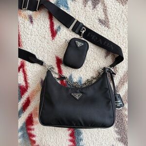 Prada 2005 re-edition black crossbody bag